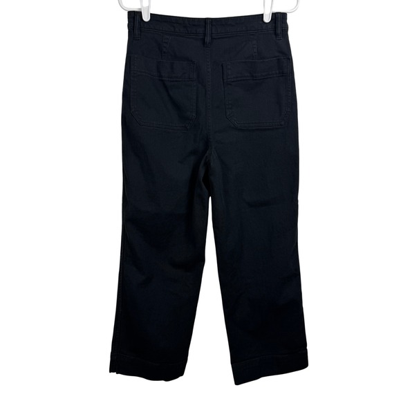 Quince Pants - Quince Women's Black‎ Crop Pants 28 High Rise Wide Leg Utility Pockets Casual